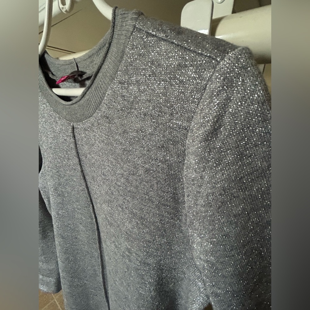 Vince Camuto Metallic Gray Crewneck Dress - Like New‼️